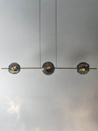 CrystalVeil Trio – Brushed Gold LED Pendant Light (3×3W)