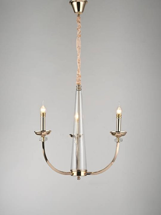 Auréole Trio – Gold-Plated Glass Pendant (3-Light E14)