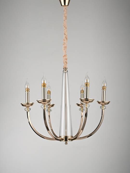 Auréole Classic – Gold-Plated Glass Pendant (6-Light E14)