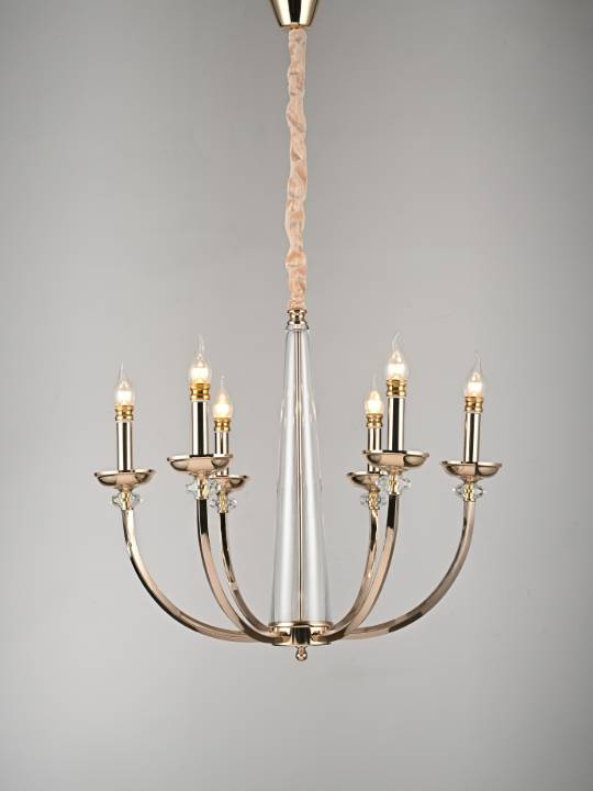 Auréole Classic – Gold-Plated Glass Pendant (6-Light E14)