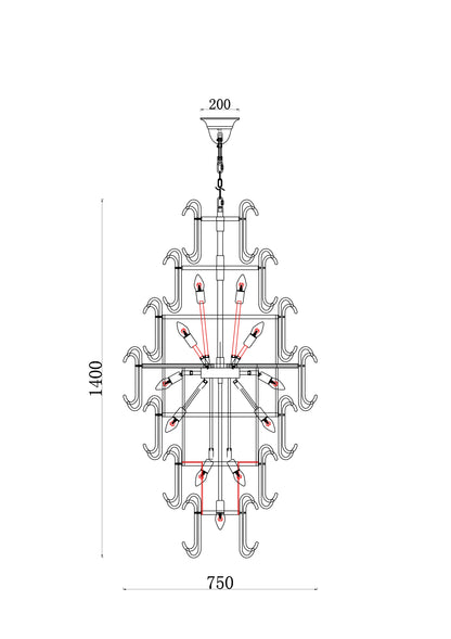 Imperial Crest – Grand Tiered Chandelier with Handmade Glass