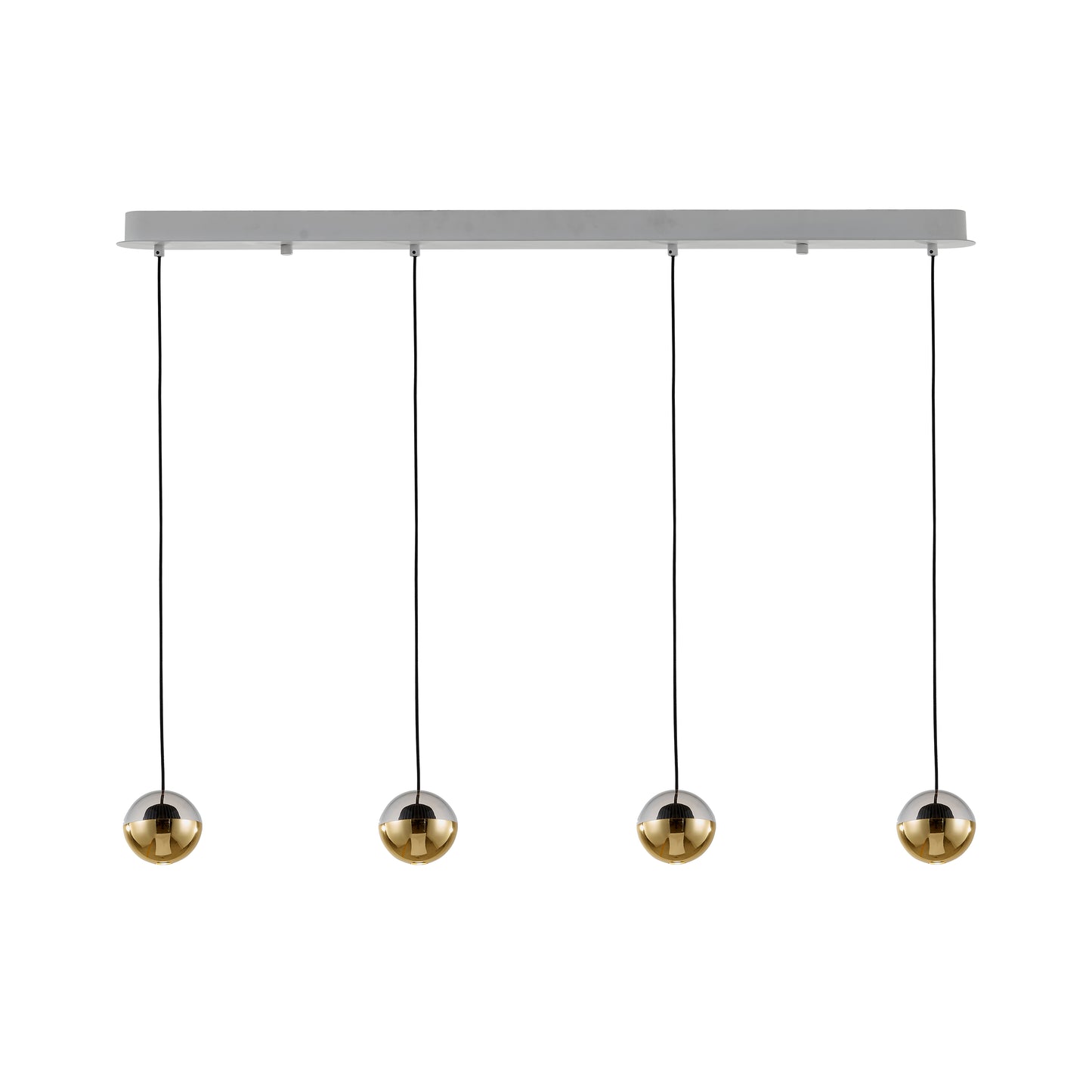 Linea Luxe – 4-Light Linear Chandelier in Shining Gold Finish