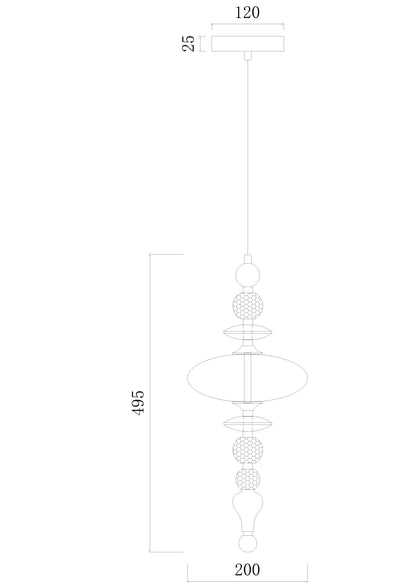 LumaDrop Pendant – Amber Glass & Gold Finish (7W LED)