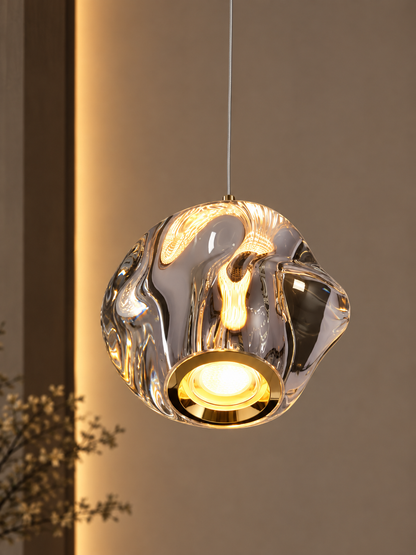 Milky Glass Gold Pendant Light