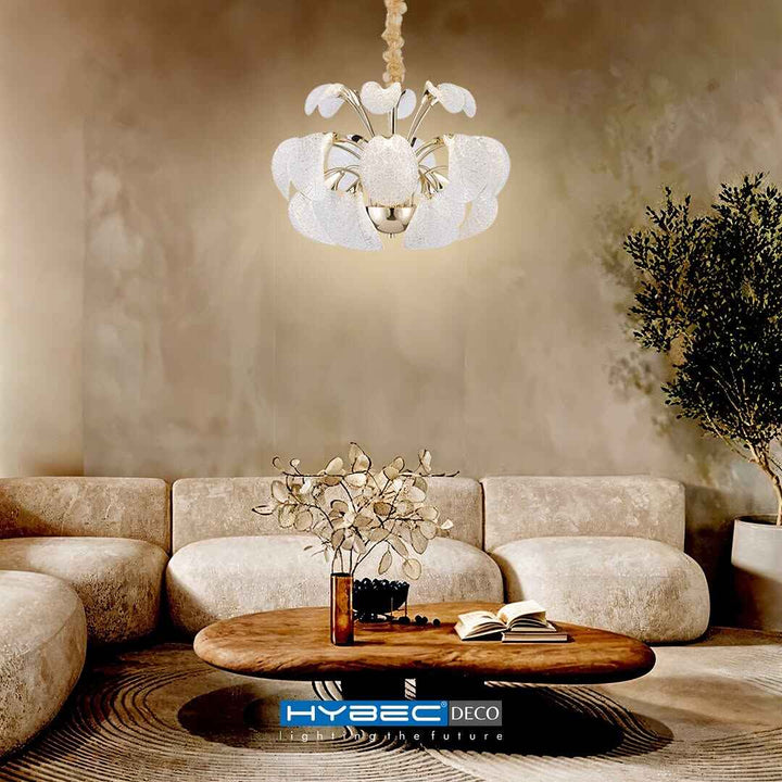 Aurora Bloom – 600mm Champagne Gold LED Chandelier