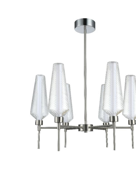 Brass Halo – Antique Chandelier with Glass Diffuser