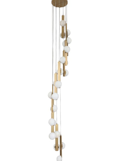 Brushed Gold Alabaster Chandelier – 12-Light G4