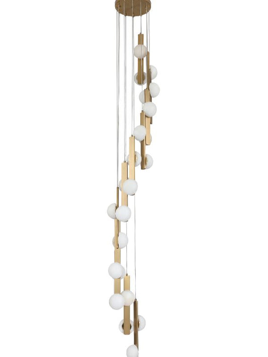 Brushed Gold Alabaster Chandelier – 12-Light G4
