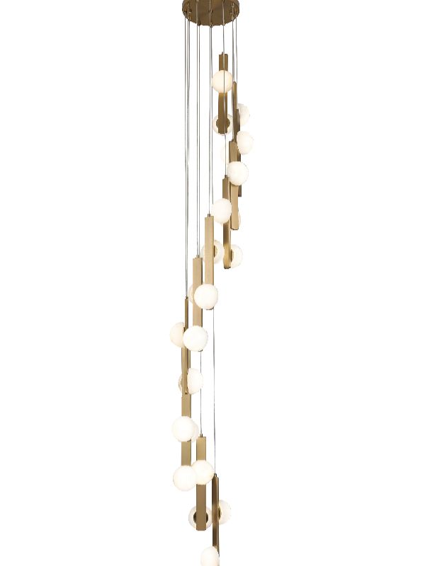 Brushed Gold Alabaster Chandelier – 12-Light G4