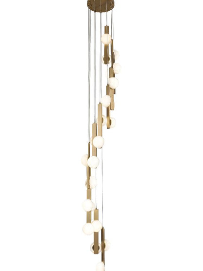 Brushed Gold Alabaster Chandelier – 12-Light G4