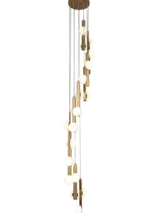 Brushed Gold Alabaster Pendant Light – G4 Socket