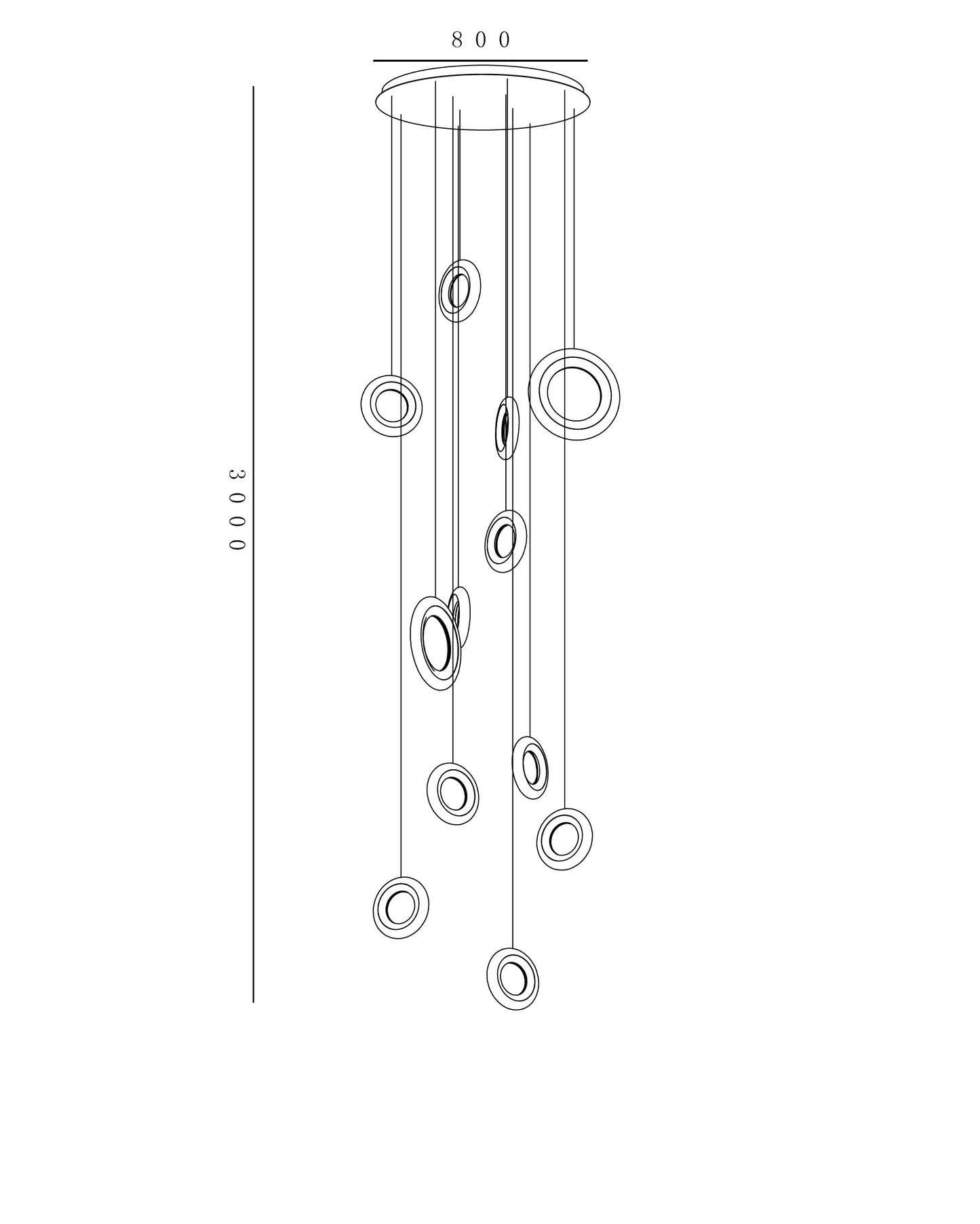 Orris Halo – Multi-Ring Pendant Chandelier in Matte Gold