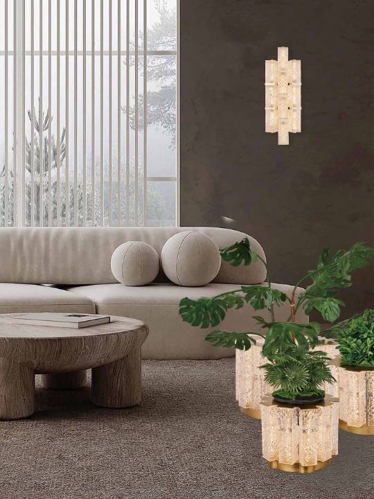 Sculpted Handmade Glass Floor Lamp – Dual Driver LED, 120W