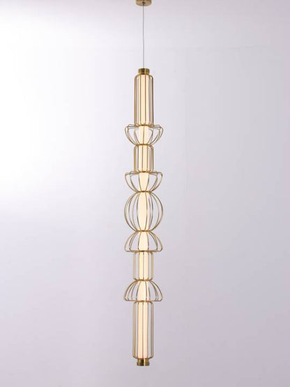 Brass Lumen – Dimmable Vertical Pendant with Acrylic Diffuser