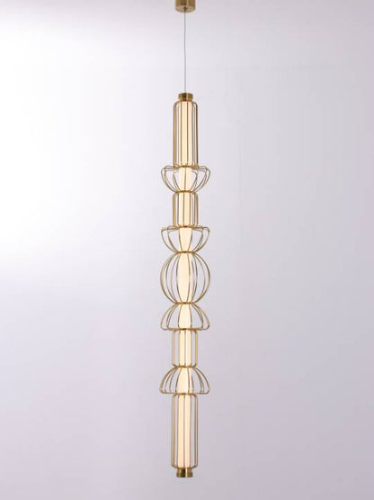 Brass Lumen – Dimmable Vertical Pendant with Acrylic Diffuser