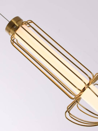 Brass Lumen – Dimmable Vertical Pendant with Acrylic Diffuser