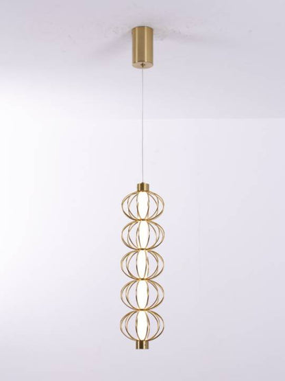 Brass Halo – Vertical Pendant Light with Acrylic Diffuser