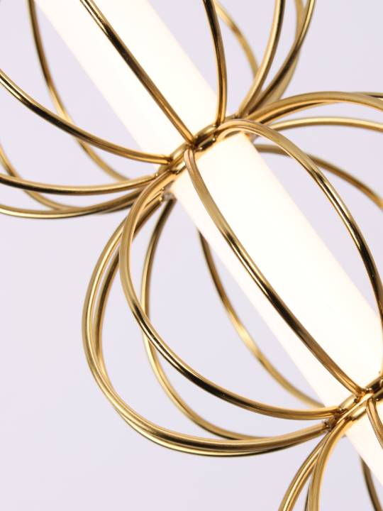 Brass Halo – Vertical Pendant Light with Acrylic Diffuser