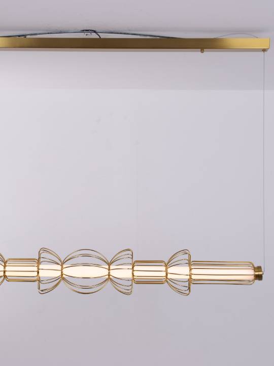 Brass Lumen H – Horizontal Dimmable Pendant in Acrylic and Brass