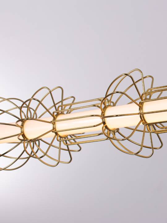 Brass Lumen H – Horizontal Dimmable Pendant in Acrylic and Brass