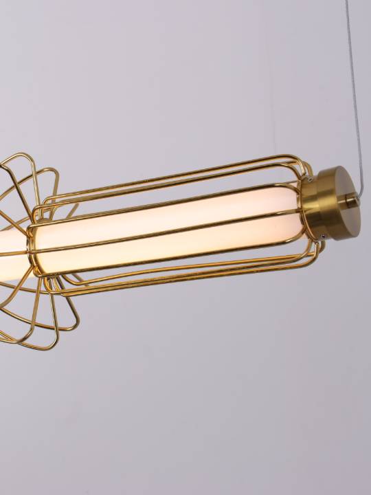 Brass Lumen H – Horizontal Dimmable Pendant in Acrylic and Brass