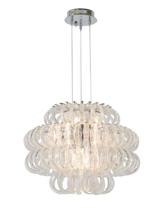Lustra Chrome – 600mm Crystal Pendant Chandelier