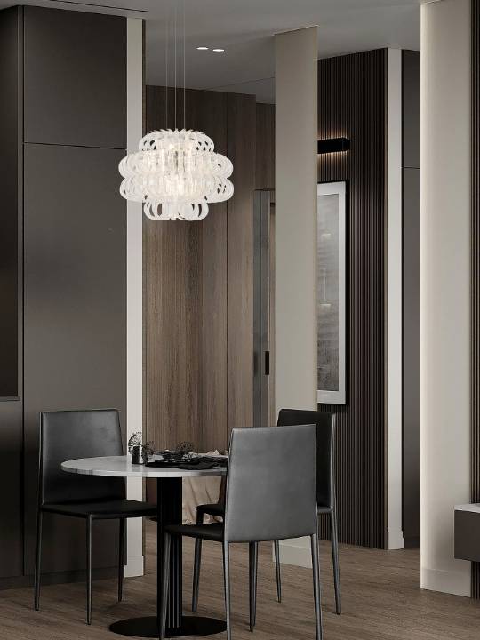 Lustra Chrome – 600mm Crystal Pendant Chandelier