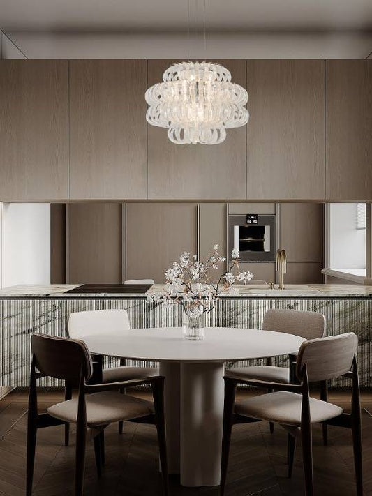 Lustra Chrome – 600mm Crystal Pendant Chandelier