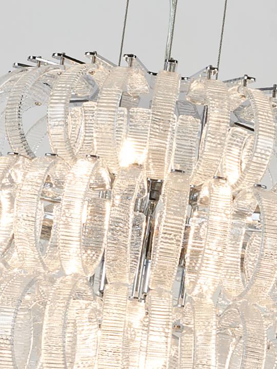 Lustra Chrome – 600mm Crystal Pendant Chandelier