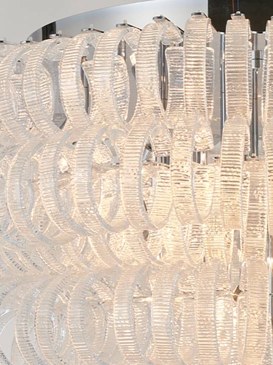 Celestial Bloom – 1000mm Chrome Glass Pendant Light