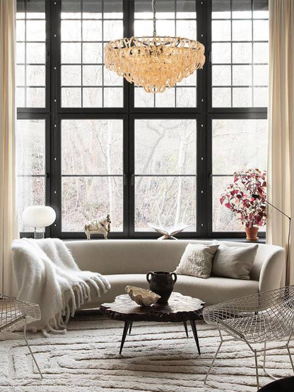 Obsidian Bloom – 800mm Pearl Black Glass Pendant Light