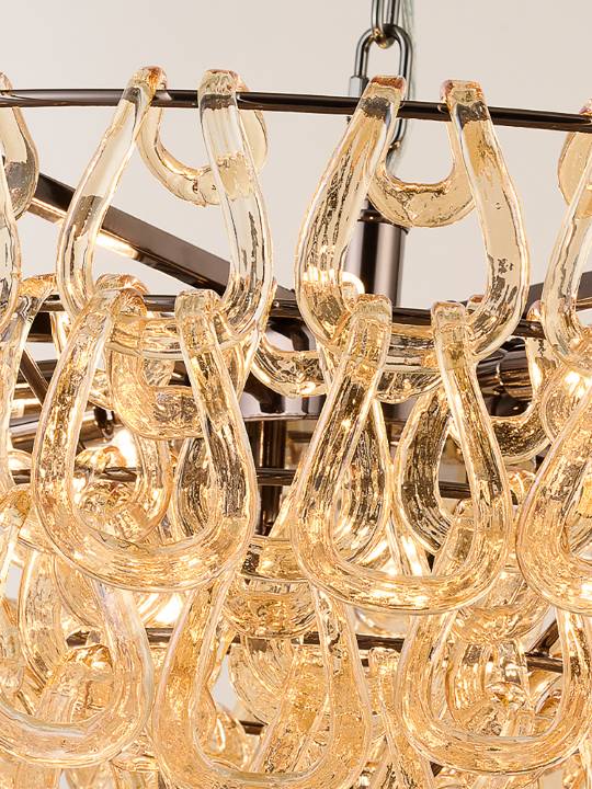 Obsidian Bloom – 800mm Pearl Black Glass Pendant Light