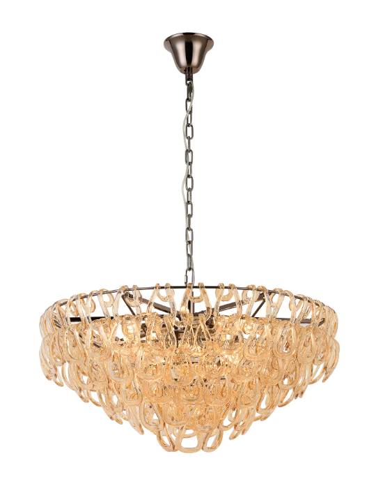 Obsidian Bloom – 800mm Pearl Black Glass Pendant Light