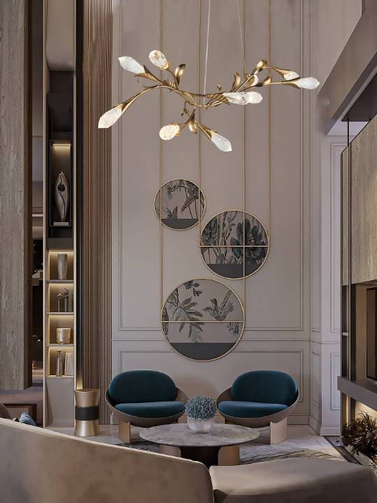 Crystal Amber – 800mm Cloud Crystal Pendant Light