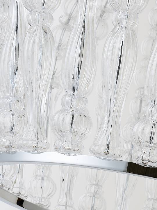 Crystal Orbit – 680mm Dual Light Chrome Pendant Light