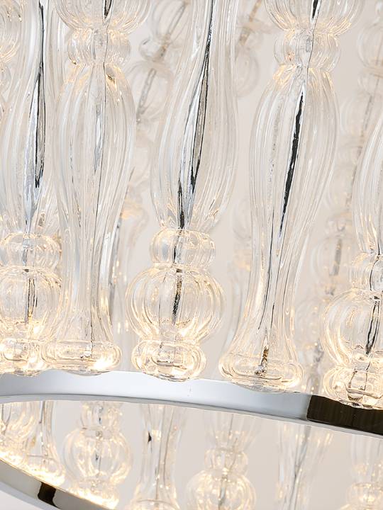 Crystal Orbit – 680mm Dual Light Chrome Pendant Light