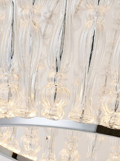 Crystal Orbit – 680mm Dual Light Chrome Pendant Light