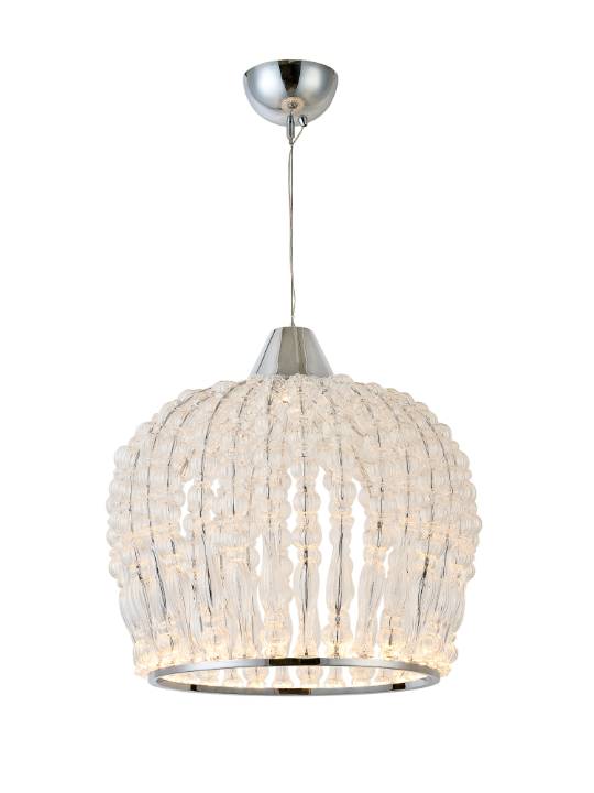Crystal Orbit – 680mm Dual Light Chrome Pendant Light