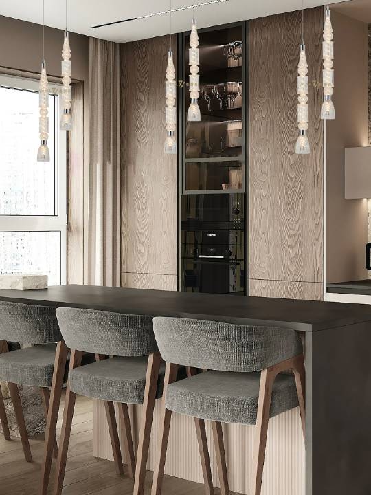 Crystal Drop – 15W Chrome Pendant Light