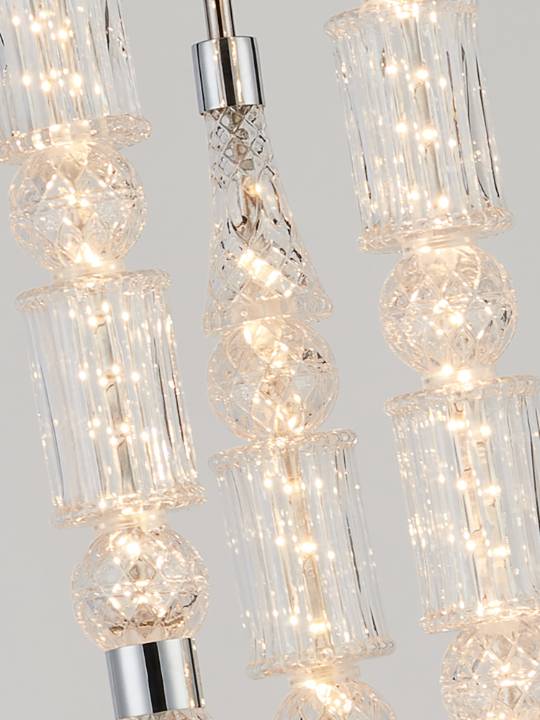 Crystal Cascade – 3-Light Chrome Pendant (60W)