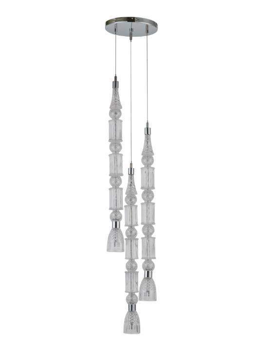 Crystal Cascade – 3-Light Chrome Pendant (60W)