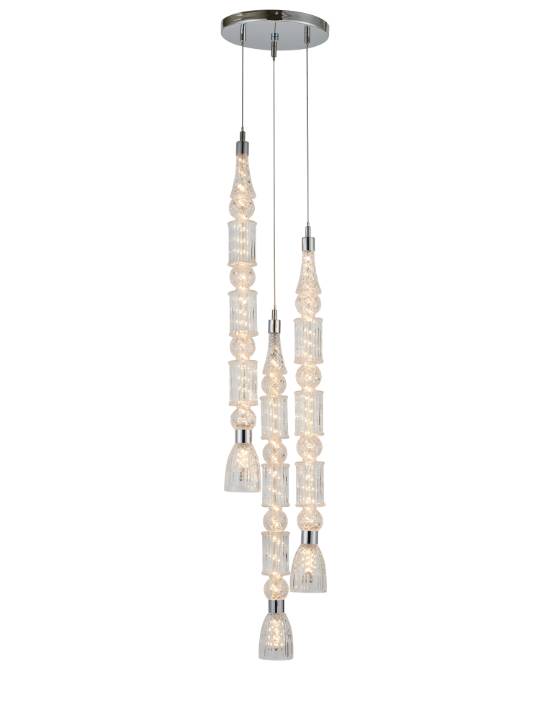 Crystal Cascade – 3-Light Chrome Pendant (60W)