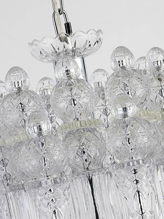 Crystal Crown – 450mm Chrome Glass Pendant Light