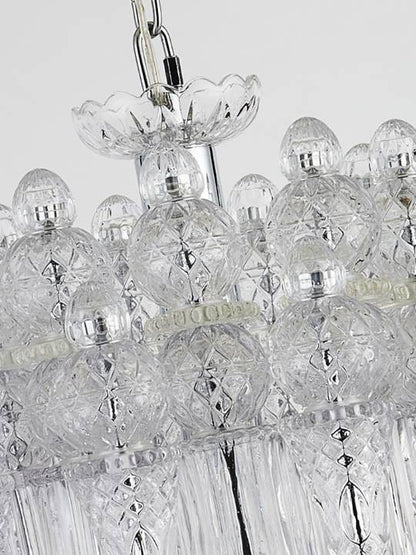 Crystal Crown – 450mm Chrome Glass Pendant Light