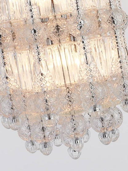 Crystal Crown – 450mm Chrome Glass Pendant Light