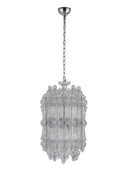 Crystal Crown – 450mm Chrome Glass Pendant Light
