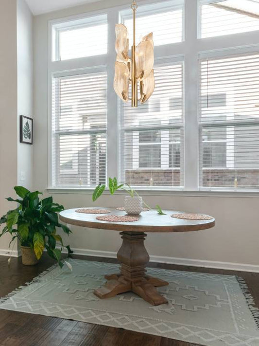 Amber Cascade – Vertical Brass Pendant with Layered Glass Glow