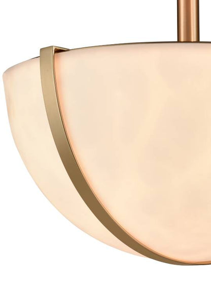 Alba Trio – Brass Alabaster Pendant Light