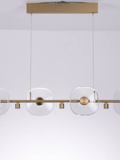 Cristallo Elara – 1200mm Linear Crystal Pendant Light in Gold