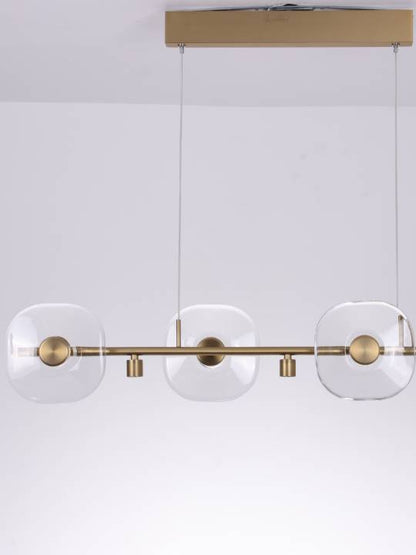 Cristallo Elara – 1200mm Linear Crystal Pendant Light in Gold